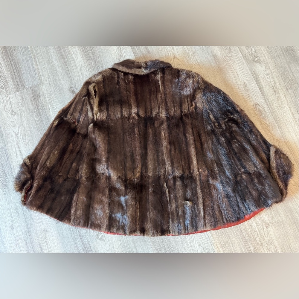 VINTAGE Dark Brown Mink Fur Coat FROM The 1950's - DAMAGED For Repurpose/Repair - Picture 11 of 15
